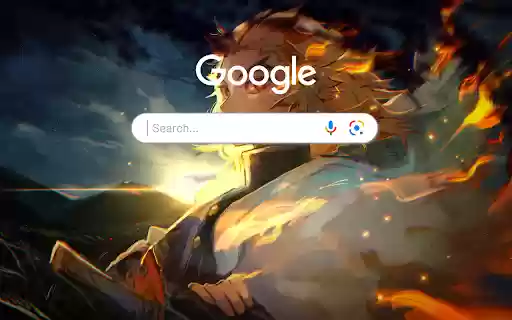 Kyojuro Rengoku Flame Hashira Anime Theme  from Chrome web store to be run with OffiDocs Chromium online