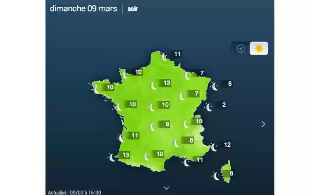 LA METEO EN FRANCE  from Chrome web store to be run with OffiDocs Chromium online