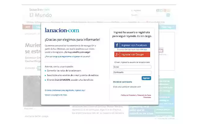 LaNacion Unlocker from Chrome web store to be run with OffiDocs Chromium online LaNacion Unlocker from Chrome web store to be run with OffiDocs Chromium online