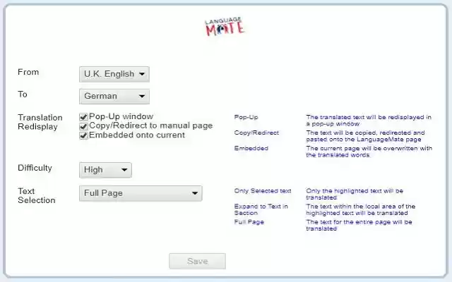 Language Mate from Chrome web store to be run with OffiDocs Chromium online Language Mate from Chrome web store to be run with OffiDocs Chromium online