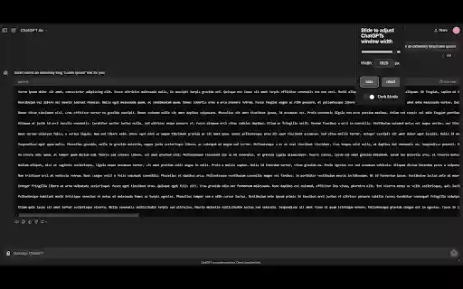 Larger ChatGPT Interactive Window  from Chrome web store to be run with OffiDocs Chromium online