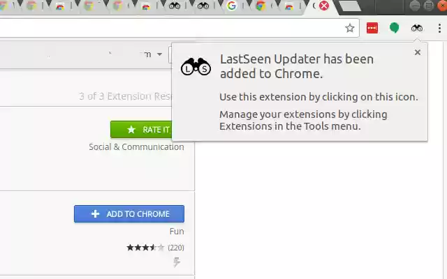 LastSeen Updater de Chrome web store para ejecutarse con OffiDocs Chromium en línea