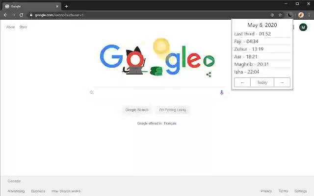 Last third Prayer times  from Chrome web store to be run with OffiDocs Chromium online