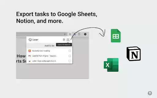 Later: Save webpages to a list  from Chrome web store to be run with OffiDocs Chromium online