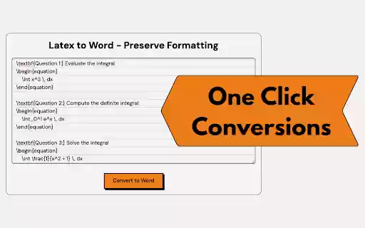 LaTeX to Word Preserve Formatting  from Chrome web store to be run with OffiDocs Chromium online