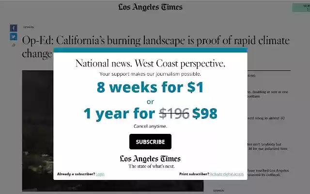 LA Times Plus  from Chrome web store to be run with OffiDocs Chromium online