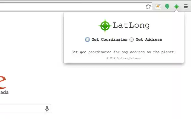 LatLong  from Chrome web store to be run with OffiDocs Chromium online