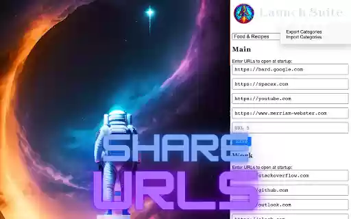 LaunchSuite  from Chrome web store to be run with OffiDocs Chromium online