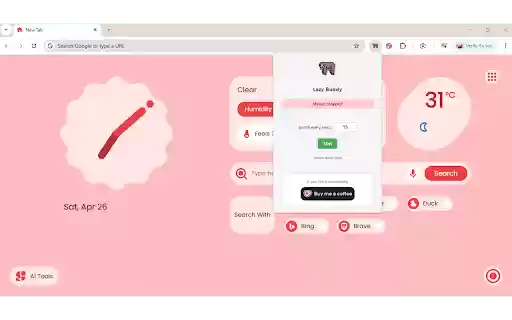 Lazy Buddy  from Chrome web store to be run with OffiDocs Chromium online