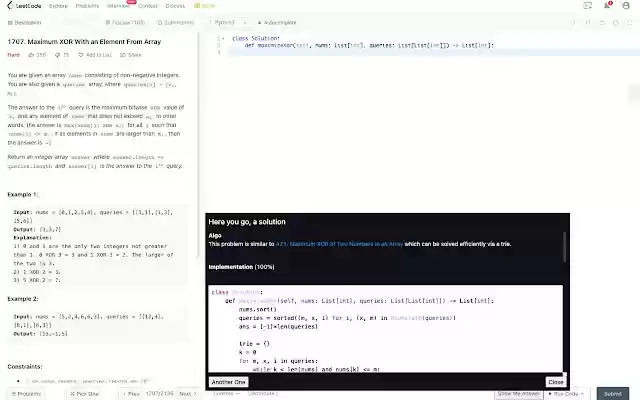 Lazy Leetcode  from Chrome web store to be run with OffiDocs Chromium online