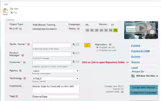LCMS Repository Relink  from Chrome web store to be run with OffiDocs Chromium online