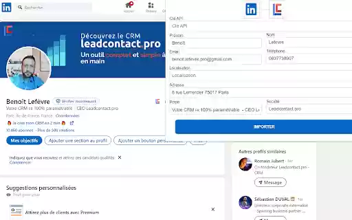Leadcontact for Linkedin  from Chrome web store to be run with OffiDocs Chromium online