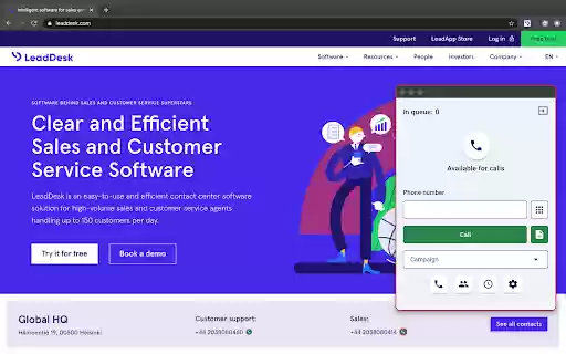LeadDesk Click to Call from Chrome web store to be run with OffiDocs Chromium online LeadDesk Click to Call from Chrome web store to be run with OffiDocs Chromium online