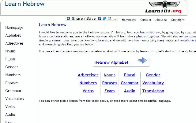 Learn Hebrew  from Chrome web store to be run with OffiDocs Chromium online