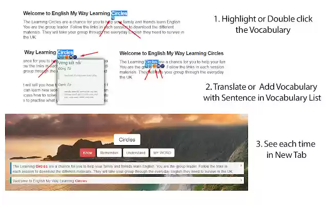 Learning Languages with Texts in your Content  from Chrome web store to be run with OffiDocs Chromium online
