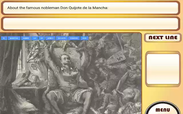 Learn Spanish with Don Quixote from Chrome web store to be run with OffiDocs Chromium online Learn Spanish with Don Quixote from Chrome web store to be run with OffiDocs Chromium online