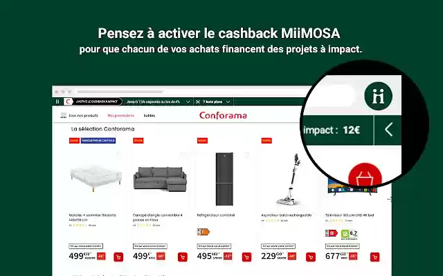 Le cashback à impact MiiMOSA from Chrome web store to be run with OffiDocs Chromium online Le cashback à impact MiiMOSA from Chrome web store to be run with OffiDocs Chromium online