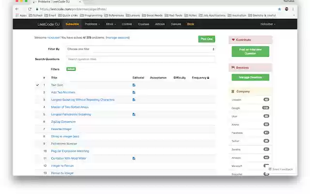 Leetcode Blindfold  from Chrome web store to be run with OffiDocs Chromium online