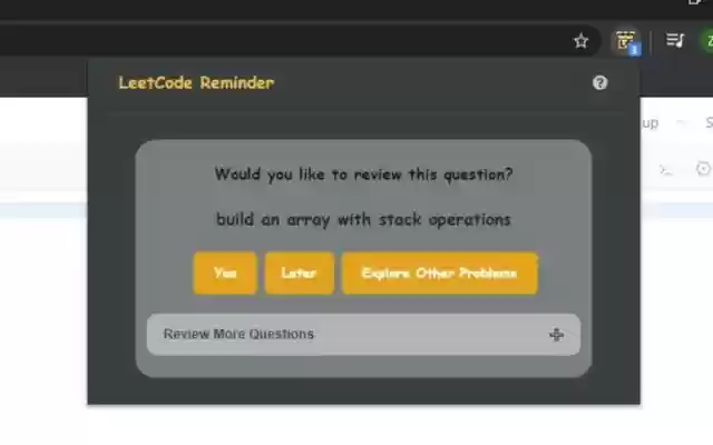 LeetCode Reminder  from Chrome web store to be run with OffiDocs Chromium online