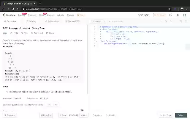 LeetCode Timer  from Chrome web store to be run with OffiDocs Chromium online