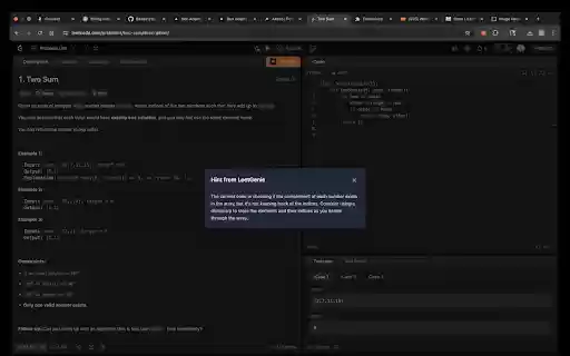LeetGenie  from Chrome web store to be run with OffiDocs Chromium online