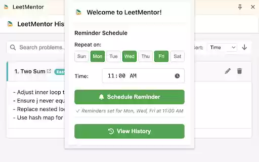 LeetMentor  from Chrome web store to be run with OffiDocs Chromium online