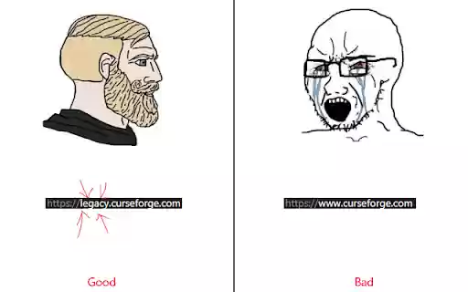 Legacy Curseforge  from Chrome web store to be run with OffiDocs Chromium online