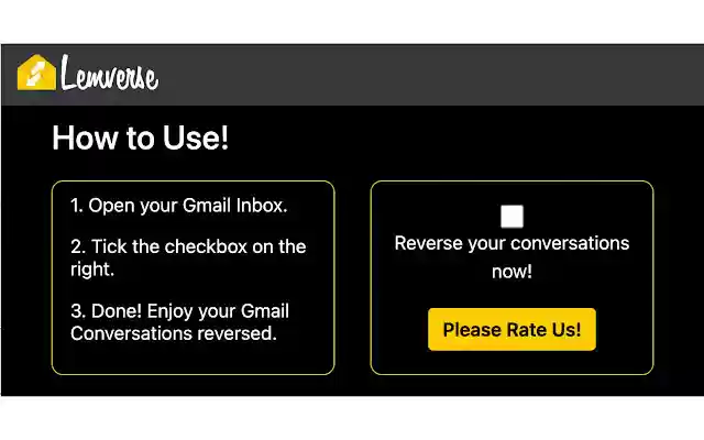 Lemverse Arrange your Gmail inbox from Chrome web store to be run with OffiDocs Chromium online Lemverse Arrange your Gmail inbox from Chrome web store to be run with OffiDocs Chromium online
