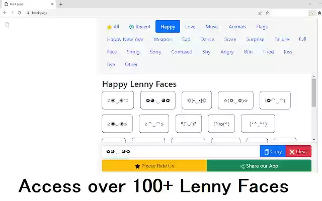 Lenny Faces  from Chrome web store to be run with OffiDocs Chromium online