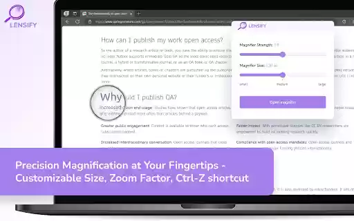 Lensify Zoom Magnifying Glass  from Chrome web store to be run with OffiDocs Chromium online