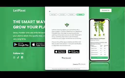 LetPlant GreenFocus Pomodoro Timer  from Chrome web store to be run with OffiDocs Chromium online