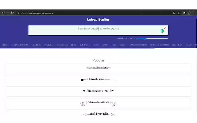 Letras Bonitas para copiar y pegar  from Chrome web store to be run with OffiDocs Chromium online