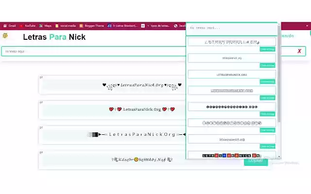 Letras para Nick  from Chrome web store to be run with OffiDocs Chromium online