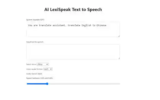 LexiSpeak Extensions  from Chrome web store to be run with OffiDocs Chromium online