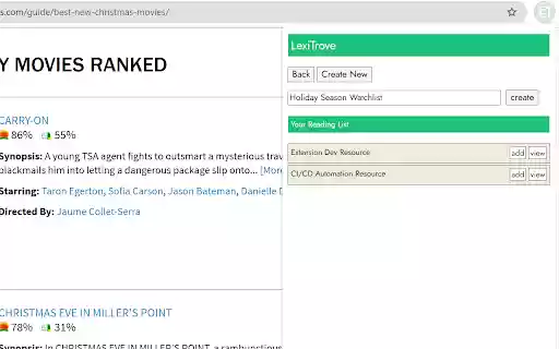 LexiTrove  from Chrome web store to be run with OffiDocs Chromium online