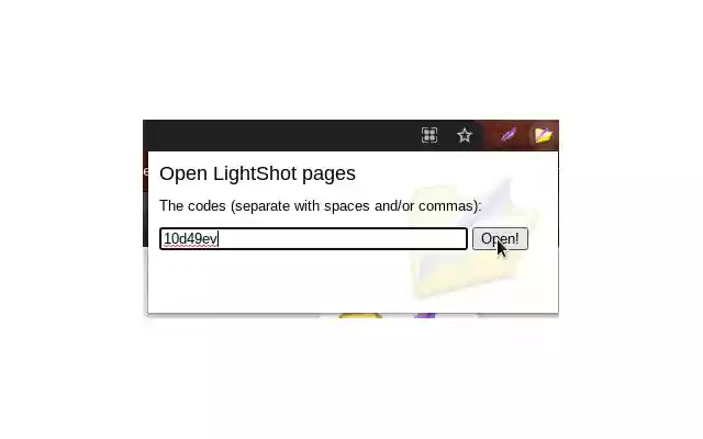 LightShot opener  from Chrome web store to be run with OffiDocs Chromium online