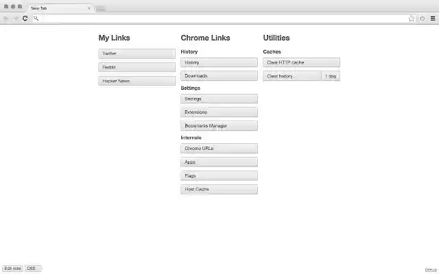 Lightweight New Tab Page  from Chrome web store to be run with OffiDocs Chromium online