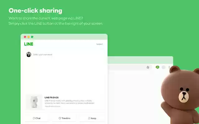 LINE Share  from Chrome web store to be run with OffiDocs Chromium online