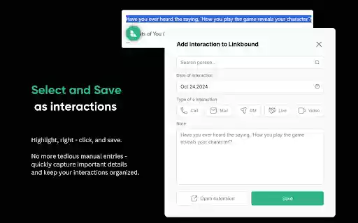 Linkbound Social selling tool for LinkedIn™ from Chrome web store to be run with OffiDocs Chromium online Linkbound Social selling tool for LinkedIn™ from Chrome web store to be run with OffiDocs Chromium online