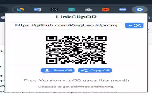 LinkClipQR  from Chrome web store to be run with OffiDocs Chromium online