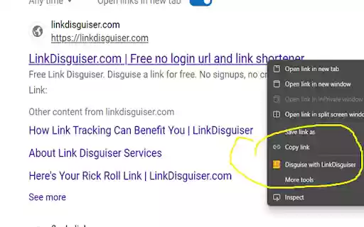 LinkDisguiser  from Chrome web store to be run with OffiDocs Chromium online
