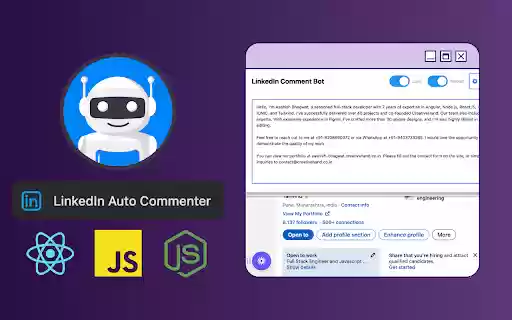 LinkedIn Auto Commenter  from Chrome web store to be run with OffiDocs Chromium online
