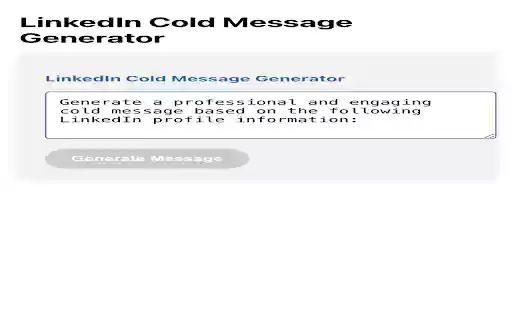 LinkedIn Cold Message Generator  from Chrome web store to be run with OffiDocs Chromium online
