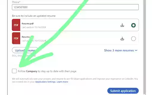 LinkedIn Easy Apply Without Follow  from Chrome web store to be run with OffiDocs Chromium online