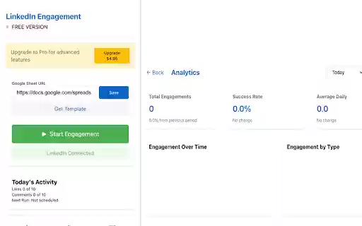 LinkedIn Engagement Assistant  from Chrome web store to be run with OffiDocs Chromium online