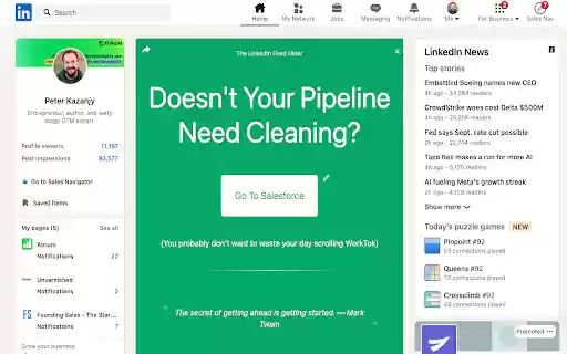 LinkedIn Feed Hider from Chrome web store to be run with OffiDocs Chromium online LinkedIn Feed Hider from Chrome web store to be run with OffiDocs Chromium online