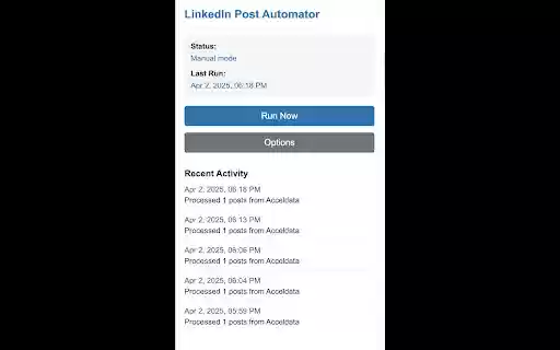 LinkedIn Post Automator from Chrome web store to be run with OffiDocs Chromium online LinkedIn Post Automator from Chrome web store to be run with OffiDocs Chromium online