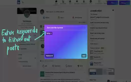 LinkedIn Posts Filter from Chrome web store to be run with OffiDocs Chromium online LinkedIn Posts Filter from Chrome web store to be run with OffiDocs Chromium online