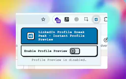 LinkedIn Profile Sneak Peek Instant profile preview on hover  from Chrome web store to be run with OffiDocs Chromium online
