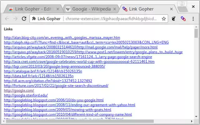 Link Gopher  from Chrome web store to be run with OffiDocs Chromium online